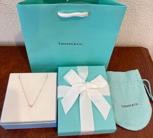 新品 正規品 ティファニー tiffany&co ネックレス バイザヤード ダイヤモンド 0.07カラット　シルバー 箱 巾着 紙袋リボン ダイヤ ダイア