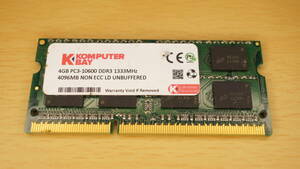  Note PC for DDR3-1333 4GB