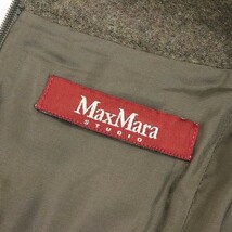 ◆Max Mara STUDIO マックスマーラ スパンコール装飾 刺繍 ウール 半袖 ワンピース ブラウン_画像5