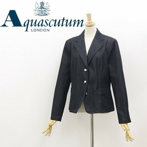 ◆Aquascutum アクアスキュータム シルク混 デニム ジャケット 4F