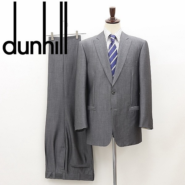 極美品】dunhillダンヒル 光沢のあるスーツ ネイビー ウール100%+apple