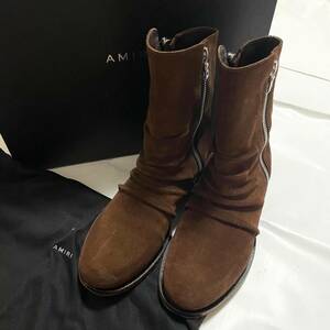 AMIRI アミリ Stack boots [ASB01] スタックブーツ 定価159,320円 サイズ8 スウェード サイドジップレザーシューズ メンズ 革靴 箱付き 茶