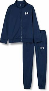 [KCM]Z-under-10-YLG* exhibition goods *[ Under Armor ] Kids jersey top and bottom set 1347743-408 navy size YLG boys 