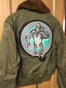  ultra rare! rough wear test sample B-10b Lad chito hand paint flight jacket Abu .eita-