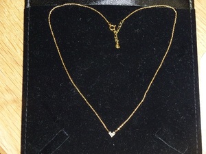  Star Jewelry mistake terrier s Heart necklace K18YG yellow gold diamond 0.15ct regular price 108000 jpy 