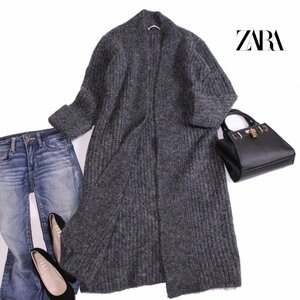  meat thickness beautiful goods ZARA Zara # winter warm long height maxi coat knitted coat gown coat long coat gray 