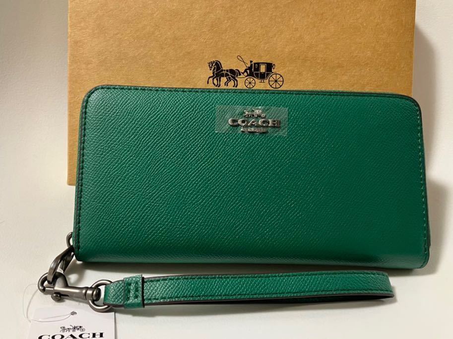 軽量+ストレッチ性+吸水速乾 COACH コーチ 長財布 ストラップ付き