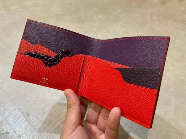 新品◆超激レア1点モノ◆エルメスHERMES◆パリ・セーブル通り店限定二つ折りウォレット◆ルージュデクール◆ユニセックス◆petit h◆お財布