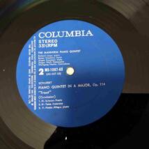 LP/Columbia　シューベルト　ピアノ五重奏曲「ます」　マンハイムピアノ五重奏団　237s_画像4