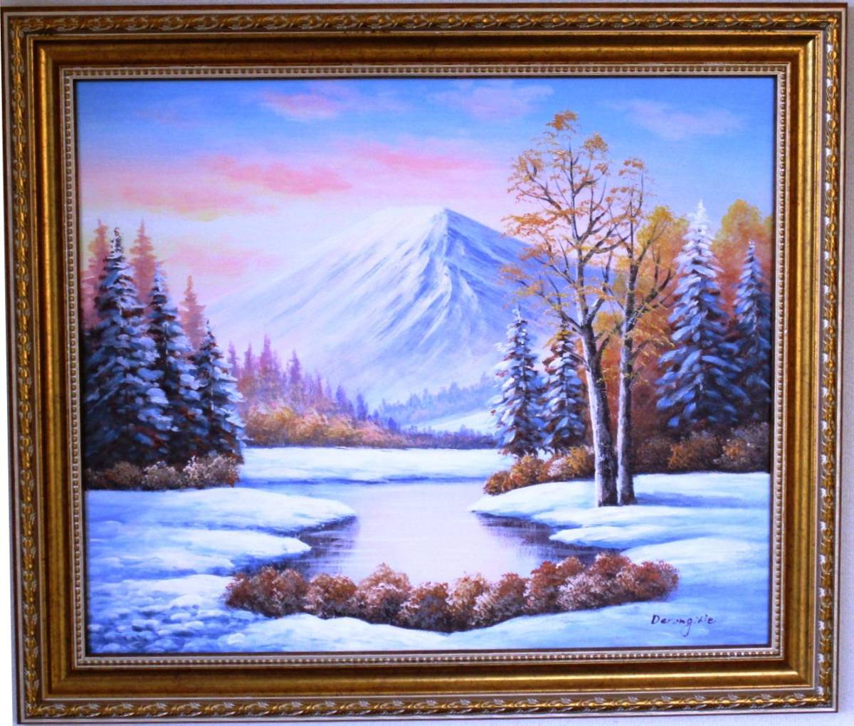 富士山画 油画 风景画 从富士山北麓看富士山 第12号 3-1 请挂在您的客厅里。, 绘画, 油画, 自然, 山水画
