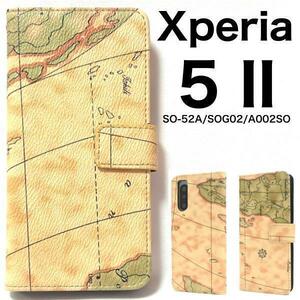 xperia 5 ii ケース so-52a ケース sog02 ケース 地図スマホケース