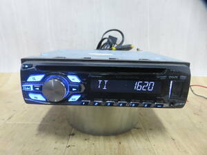 V3405/カロッツェリア　DVH-570　USB AUX CD DVD FM AM オーディオ ヘッドユニット メインユニット 1DIN　電源配線付き