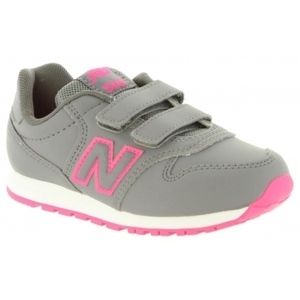 25㎝ ニューバランス KV500 PNY 灰/ピンク NB　New Balance キッズ スニーカー 子供靴 ベルクロ