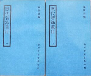 「歴代著録画目」上下／福開森編／中華民国72年（1983）／2版／台湾中華書局発行