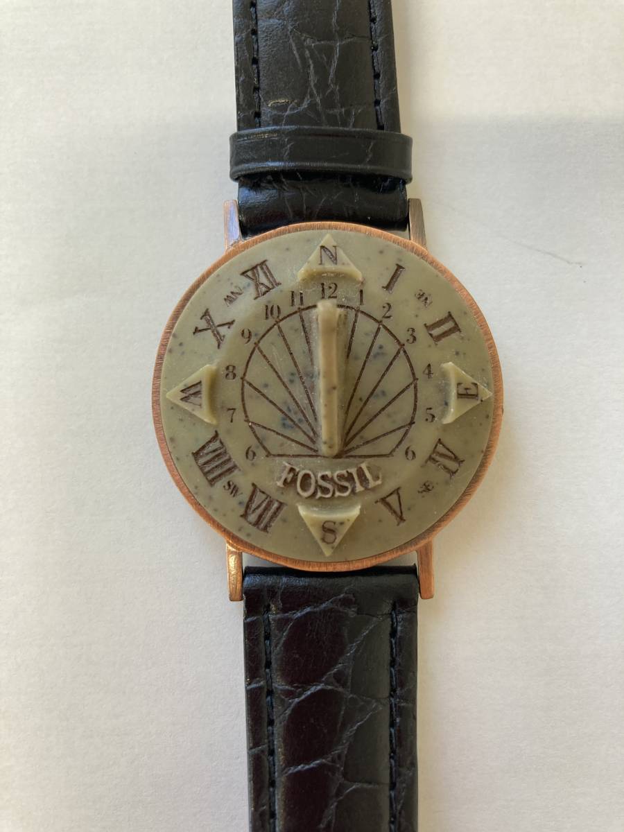 送料0円送料0円fossil Sundial Watch ビンテージウォッチ 腕時計