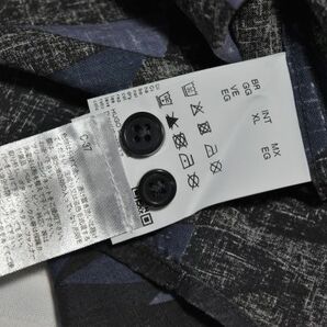 ★HUGO BOSS★センスの良い黒ネイビー色柄デザイン★MATCH POINT★麻綿素材の長袖シャツ XLの画像9