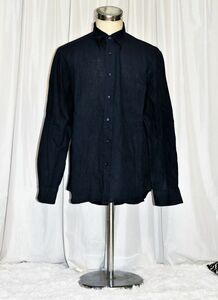 *Mercedes-Benz* Mercedes Benz * Italy made * indigo color. flax linen material * comfortable. is good long sleeve shirt XL navy 