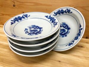 * new goods *kanesz/ blue and white ceramics dragon / Chinese plate /5 sheets set *.. plate / noodle plate / Chinese shop /. pavilion / meal ./ izakaya pub * unused / our shop stock goods / translation equipped price cut / commodity explanation please look *