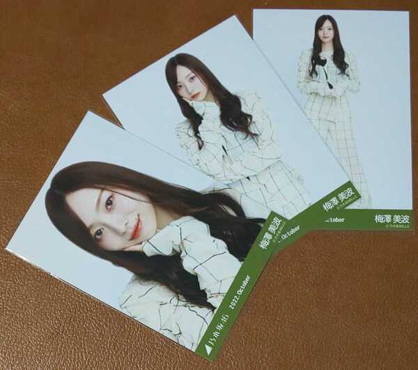 乃木坂46 梅澤美波 ウィンドウペンチェック Web限定 生写真 3種 2022.October コンプ