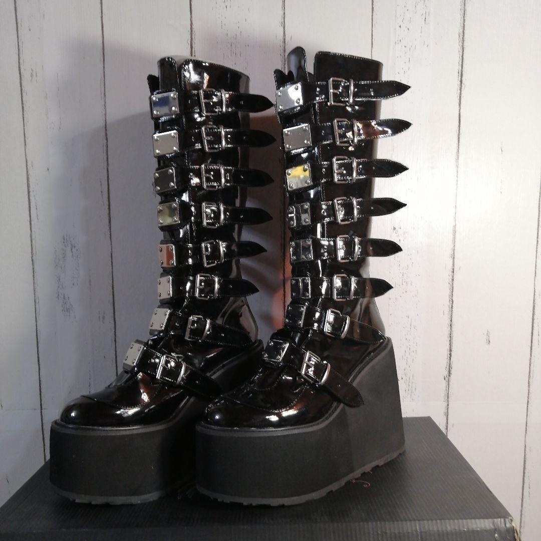 未着用DEMONIA pleaser プリーザー 25.6 ショートブーツ 厚底