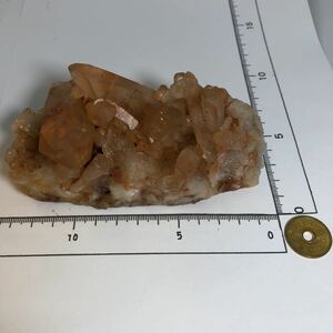 No.21345 タンジェリンクォーツ タンジェリン クォーツ 水晶 クリスタル クラスター 天然石 鉱物標本 鉱物 原石 パワーストーン