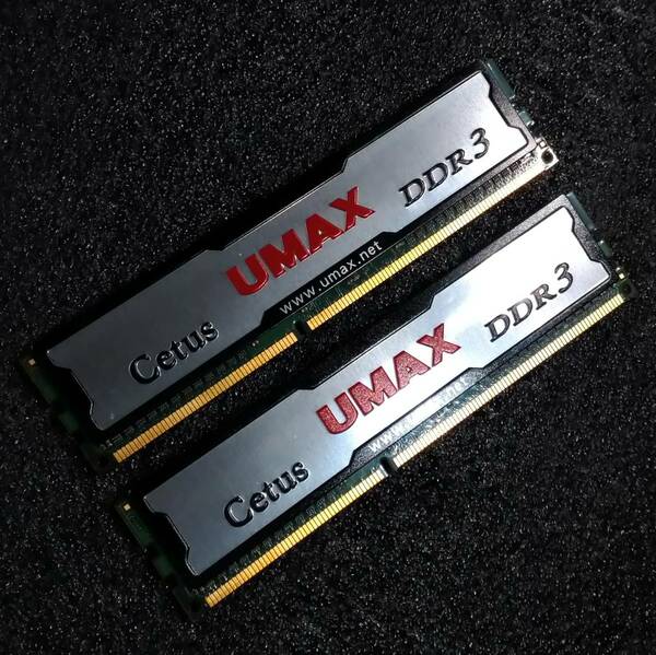 【中古】DDR3メモリ 8GB[4GB2枚組] UMAX Cetus DCDDR3-8GB-1333 [DDR3-1333 PC3-10600]