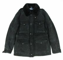 国内正規品 POLO RALPH LAUREN ムートン フィールドジャケット ラルフローレン MOUTONジャケット B-3 M-65 ボアJACKET ブラック L JA-29_画像2