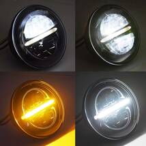 【送料無料】高輝度LEDヘッドライト　DRL付き　5.75インチ　ブラック　スポーツスター　ツーリング　ソフテイル_画像4