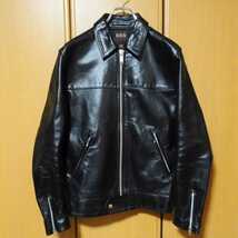 666 Leather Wear シングルライダースジャケット 38 ブラック 黒 レザー イングランド製 lewis leathers ルイスレザー 牛革 カントリーマン_画像1