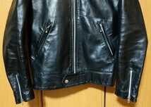 666 Leather Wear シングルライダースジャケット 38 ブラック 黒 レザー イングランド製 lewis leathers ルイスレザー 牛革 カントリーマン_画像3