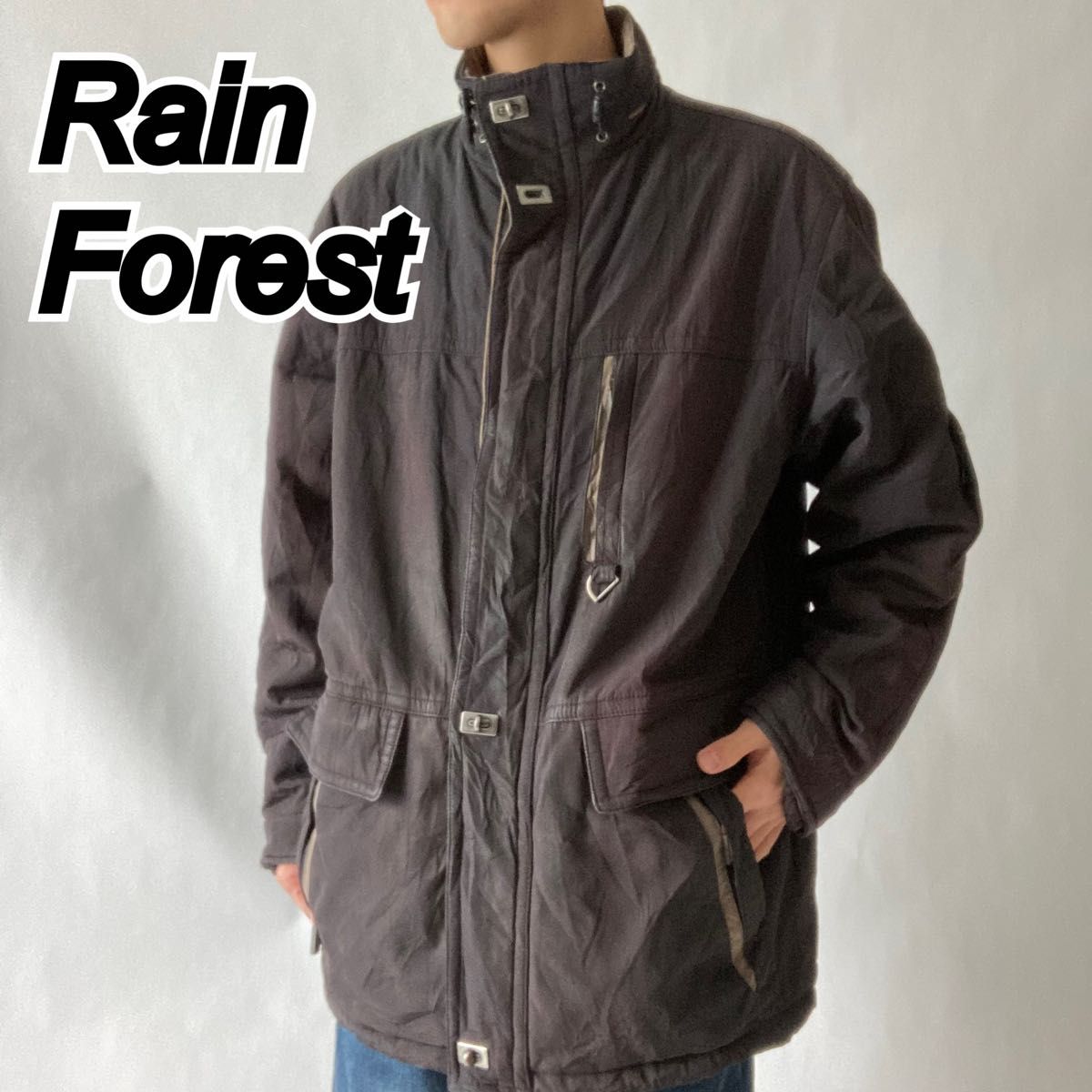 激安 90's 裏地タータンチェック ハンティングJKT 牛革レザー vintage