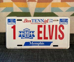 ELVIS PRESLEY Memphis Tennesse 1996年 ブリキ ナンバープレート エルヴィス・プレスリー アメリカ雑貨 ロカビリー