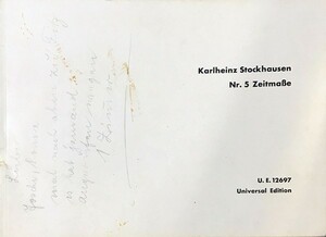 shutok - uzen Zeit ma-se импорт музыкальное сопровождение Stockhausen Zeitmasse иностранная книга 