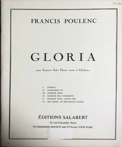 プーランク グローリア(ラテン語) 輸入楽譜 Peulenc Gloria 合唱 洋書