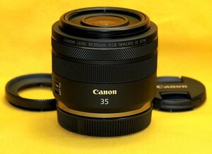 ★一発即決★キャノン純正★RF 35mm F1.8 MACRO IS STM★純正レンズフード付★9枚羽根の円形絞り★最新ファームウェアに更新済です★EW-52