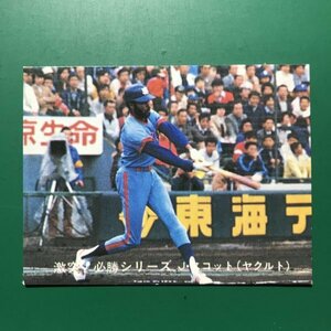 1980年　カルビー　プロ野球カード　80年　激突！必勝シリーズ　小判　おしらせなし　75番　ヤクルト　スコット　　　　　　【管理764】