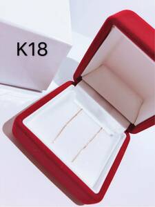 k18 18 gold yellow gold earrings chain earrings lady's accessory * wrapping free * free shipping Ame pi american earrings 