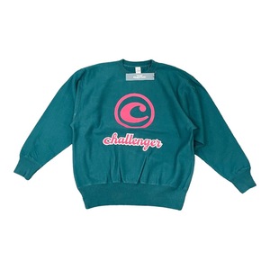 新品 定価17600円 ● CHALLENGER 22AW 90'S LOGO C/N SWEAT ロゴ スウェット トレーナー トップス チャレンジャー CLG-SW 022-005 L 緑