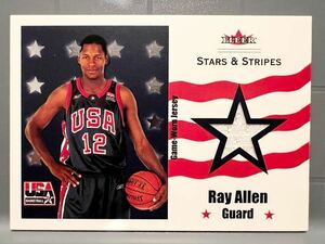 激レア USA 実使用 Jersey 04 Fleet Ray Allen レイ・アレン NBA 米代表 ユニフォーム Panini バスケ Bucks Heat 3P王 HOF Legend 優勝