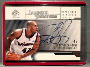 SSP人気直書 Auto 04 Upper Deck Jerry Stackhouse ジェリー・スタックハウス NBA サイン バスケ Panini Wizards ウィザーズ All-star