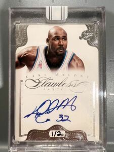 Sealed 1/2枚限定★初年度超高級版★ 2012 Panini Flawless Karl Malone カール・マローン NBA 直書 サイン カード バスケ Jazz ユタジャズ