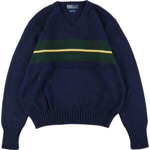 古着 ラルフローレン Ralph Lauren POLO by Ralph Lauren コットンニットセーター メンズL /eaa306598