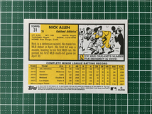 ★TOPPS MLB 2022 ARCHIVES #31 NICK ALLEN［OAKLAND ATHLETICS］ベースカード「1963 TOPPS」ルーキー「RC」★_画像2