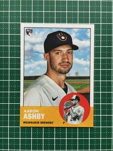 ★TOPPS MLB 2022 ARCHIVES #56 AARON ASHBY［MILWAUKEE BREWERS］ベースカード「1963 TOPPS」ルーキー「RC」★