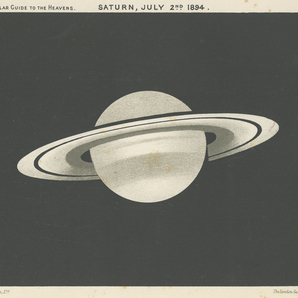 ☆アンティーク天文図版 天体観測 宇宙 星座図 天文古書 「土星」リトグラフ イギリス1904年☆の画像1