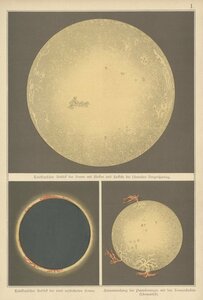 ☆アンティーク天文図版 天体観測 宇宙 星座図 天文古書 リトグラフ「日食」 ドイツ 1888年☆