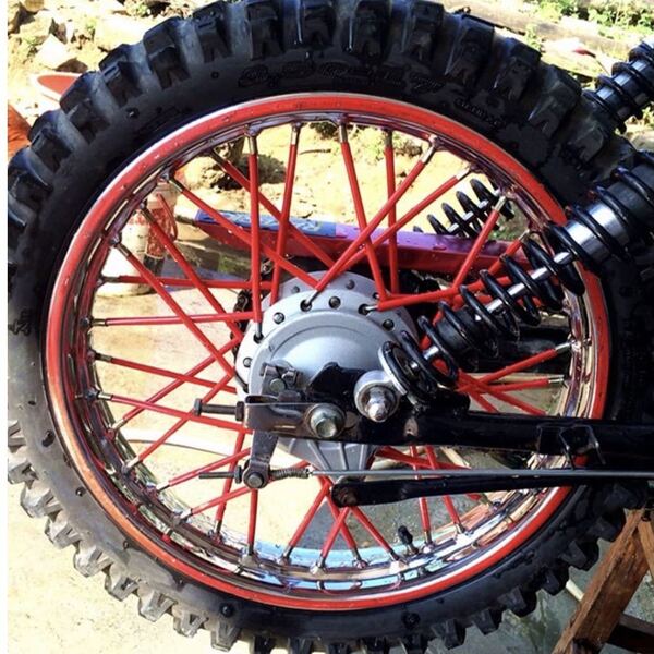 スポークラップ スポークスキン スポークカバー 赤 レッド KLX250 KX250F KLX230R KLX125 KLX150 KDX220 KDX250 KDX12