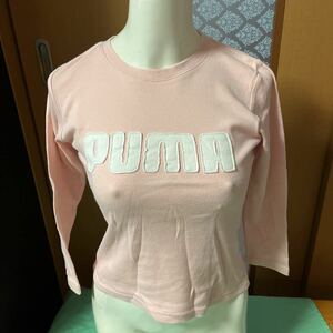 ○ pumaプーマ 長袖TシャツS 薄ピンク ロンT ストレッチ トップス レディース