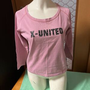 ○ X-UNITED カイザー 長袖TシャツS ピンク ロンT 長袖カットソー トップス レディース