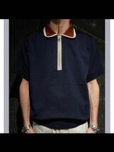 美品　allege Halfzip Knit navy サイズ3 定価33000_画像2